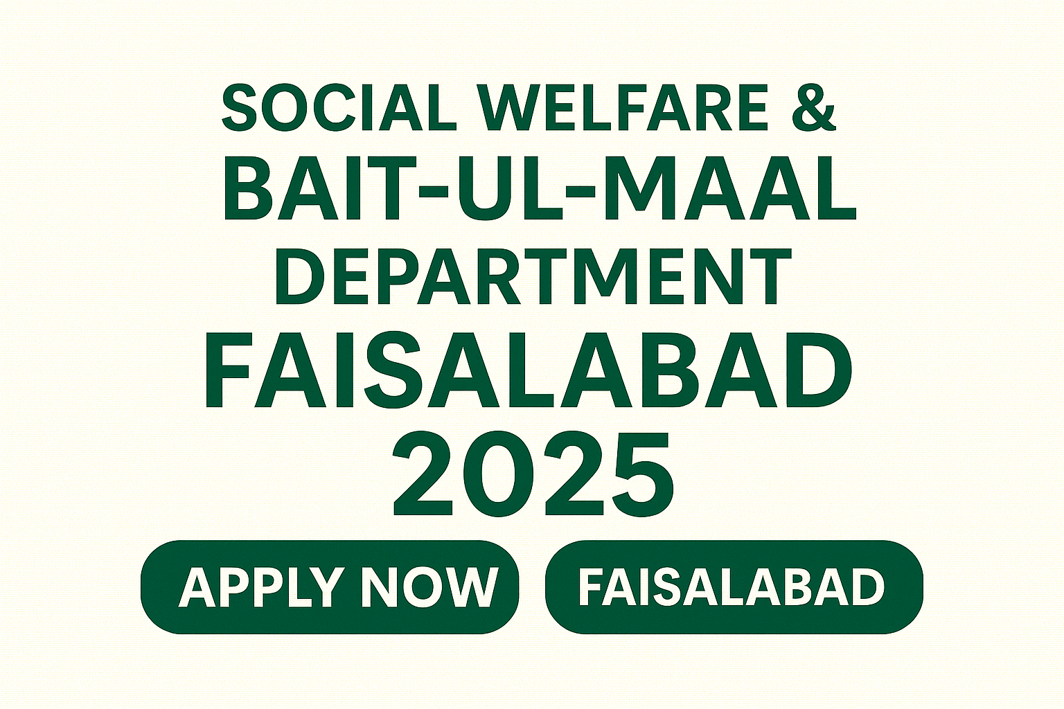 Social Welfare & Bait-ul-Maal Department Faisalabad Jobs 2025