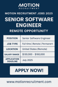 Motion Recruitment Jobs 2025- Senior Software Engineer